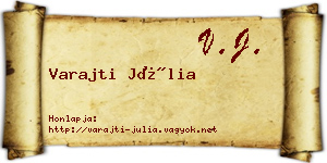 Varajti Júlia névjegykártya